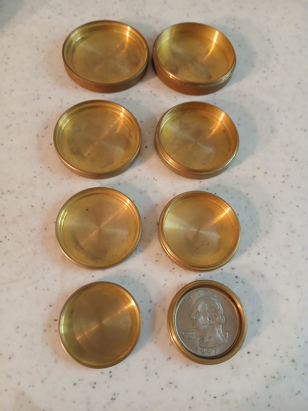 Brass Round Nested Box Messing